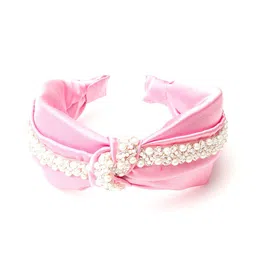 ODETTE Women Pink & White Embellished Hairband-52