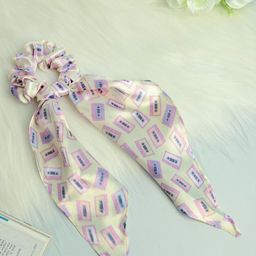 Ferosh Women Yellow & Pink Printed Ponytail Holder-image-0