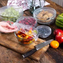 100 Pcs Fresh Keeping Bags, Reusable Elastic Food Storage Covers 20 inch Lid Set-image-57