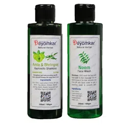 Deyomkar Set of 2 Natural Herbal Amla-Bhringraj Shampoo & Neem Face wash-11