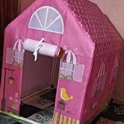 Floral Printed Tent House for Girls – Pink Playhouse for Indoor Games-image-39