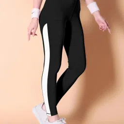 Women Colorblock Black Track Pants-image-19