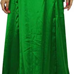 house of common FK-Satin Silk Dark Green1 Wrap Saree Petticoat Innerwear Pure Satin, Pure Silk Petticoat-image-65