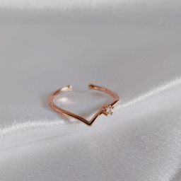 Rose gold stainless steel gold plated ring Stainless Steel Cubic Zirconia Gold Plated Ring-image-1