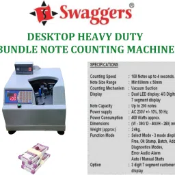 SWAGGERS Heavy Duty Bundle Note Counting Machine- Desktop Model Note Counting Machine image 3