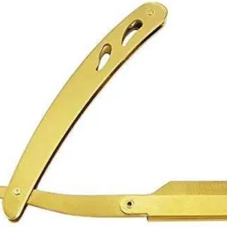 MADE IN DUBAI- (Matte Golden) Straight Edge Barber Folding Shaving Razor Matte Golden Folding Straight Razor Stainless Steel Gold, Men-24