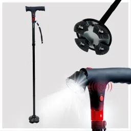 Foldable Walking Stick ,LED Light & SOS Alarm Walking Stick-image-2