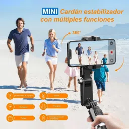 Alpha Electronics Q018 Gimbal Stabilizer with Fill Light - YouTube, Instagram 3 Axis Gimbal for Mobile, Camera image 4