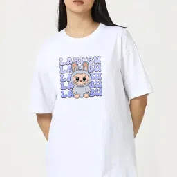 Women Printed Round Neck Polyester White T-Shirt-image-32