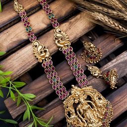 StileAdda Gold-Plated Stone-Studded & Beaded Jewellery Set-image-76