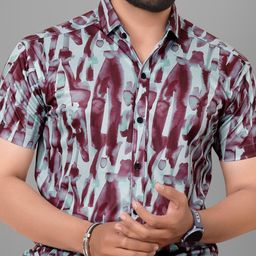 Metronaut Men Regular Fit Spread Collar Abstract Printed Elastane Casual Shirt-image-47
