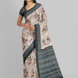 Avyay Creation Floral Tussar Saree-image-43