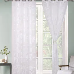 Kuber Industries White Floral Long Door-21