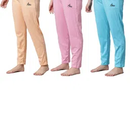 Pack of 3 Women Cotton Regular Fit Pyjama with Side Pockets-image-93