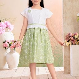 Muhuratam Girls BLENDED Fit and Flare Dresses-picture-24