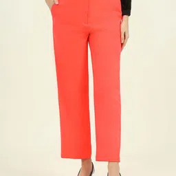 AMSWAN Women Smart Straight Fit High-Rise Culottes Trousers-picture-38