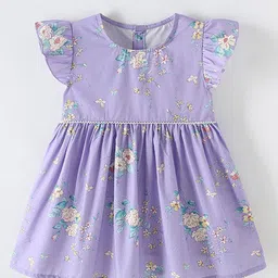 Xsole Girls Graphic Printed Flutter Sleeve Fit & Flare Dress-image-28