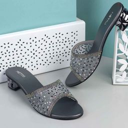 Metro Women Embellished Block Mules-47