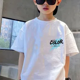 LULU & SKY Boys Typography Printed Round Neck Cotton Oversized T-shirt-picture-22