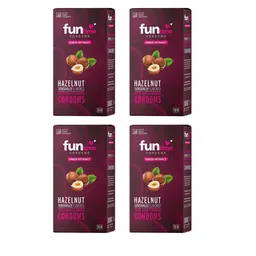 Funtime Set Of 4 Hazelnut Flavour Dotted & Ribbed Climax Control Condoms- 10 Pcs Each-22