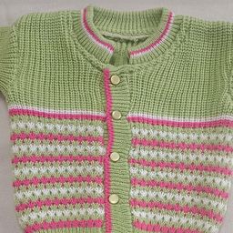 Cute Collection Knitted Woolen Sweater with Cap & Pair of Socks image 3