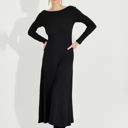 Cool & Sexy Boat Neck Cut Out Maxi Dress-picture-25