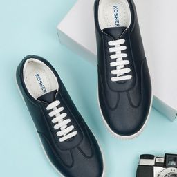 Kosher Men Synthetic Leather Lace-Up Sneakers-image-60