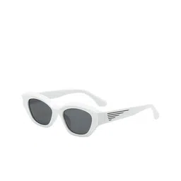 AUGEN Unisex Black Lens & White Oval Sunglasses with-image-28