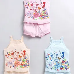 Fly Step Kids Pack Of 3 Printed Clothing Set-3