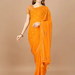 DIVASTRI Embellished Saree With Blouse Piece-image-14