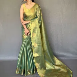 SWORNOF Zari Tissue Saree-picture-50