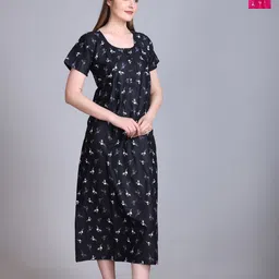 FIRST SLEEP Printed Maxi Nightdress-image-84