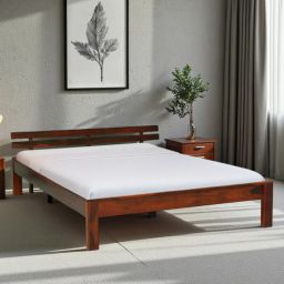 woodsworth from pepperfry Brakel Sheesham Wood King Size Bed In Honey Oak Finish-picture-15