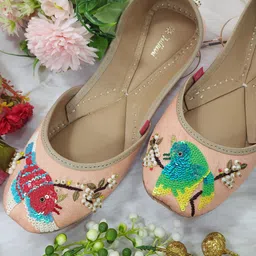 Fulkari Women Embellished Mojaris Flats-image-12
