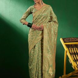 HERE&NOW Woven Design Zari Banarasi Saree-picture-22