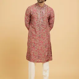 Twamev Men Embroidered Regular Mirror Work Kurta with Churidar-picture-25