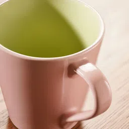 Pure Home and Living Pink & Green Solid Stoneware Matte Mugs Set of Cups and Mugs image 5