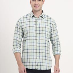 Greenfibre Men Slim Fit Tartan Checks Checked Casual Shirt-picture-24