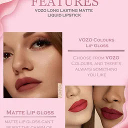 VOZO Set Of 2 Stay-All-Day Matte Liquid Lipstick - 4 ml Each -Wine 102 - Red 104 image 5