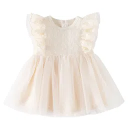 StyleCast x Revolte Girls Floral Embroidered Flutter Sleeve Fit and Flare Dress-image-38