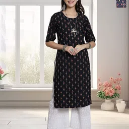 HERE&NOW Women Pack Of 2 Ethnic Motifs Printed Daily Straight Kurtas-image-25