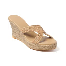 CHY Women Braid Textured Wedge Heels Sandals-image-41