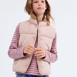 Mango Kids Girls Solid Gilet Jacket-picture-10
