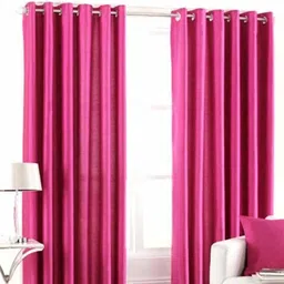 273 cm (9 ft) Polyester Semi Transparent Long Door Curtain (Pack Of 2) (Solid, Pink)-image-94