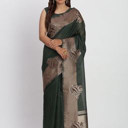 KALINI Woven Design Zari Linen Blend Saree-picture-42
