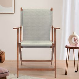 Chumbak Srilanka Ivory Green & Brown Bistro Folding Chair-image-24