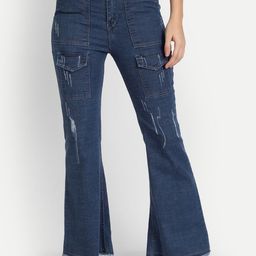 Chemistry Women Jean Bootcut Low Distress High-Rise Light Fade Non Stretchable Jeans-picture-34