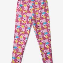 The Souled Store Girls Pink Printed Mid-Rise Ankle-Length Leggings-15