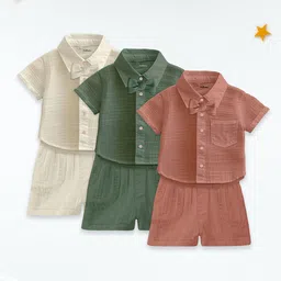 Kidbea Kids Pack Of 3 Shirt With Shorts Clothing Set-image-14