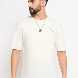 Mast & Harbour Men Typography Printed Pure Cotton Raw Edge T-shirt-image-86
